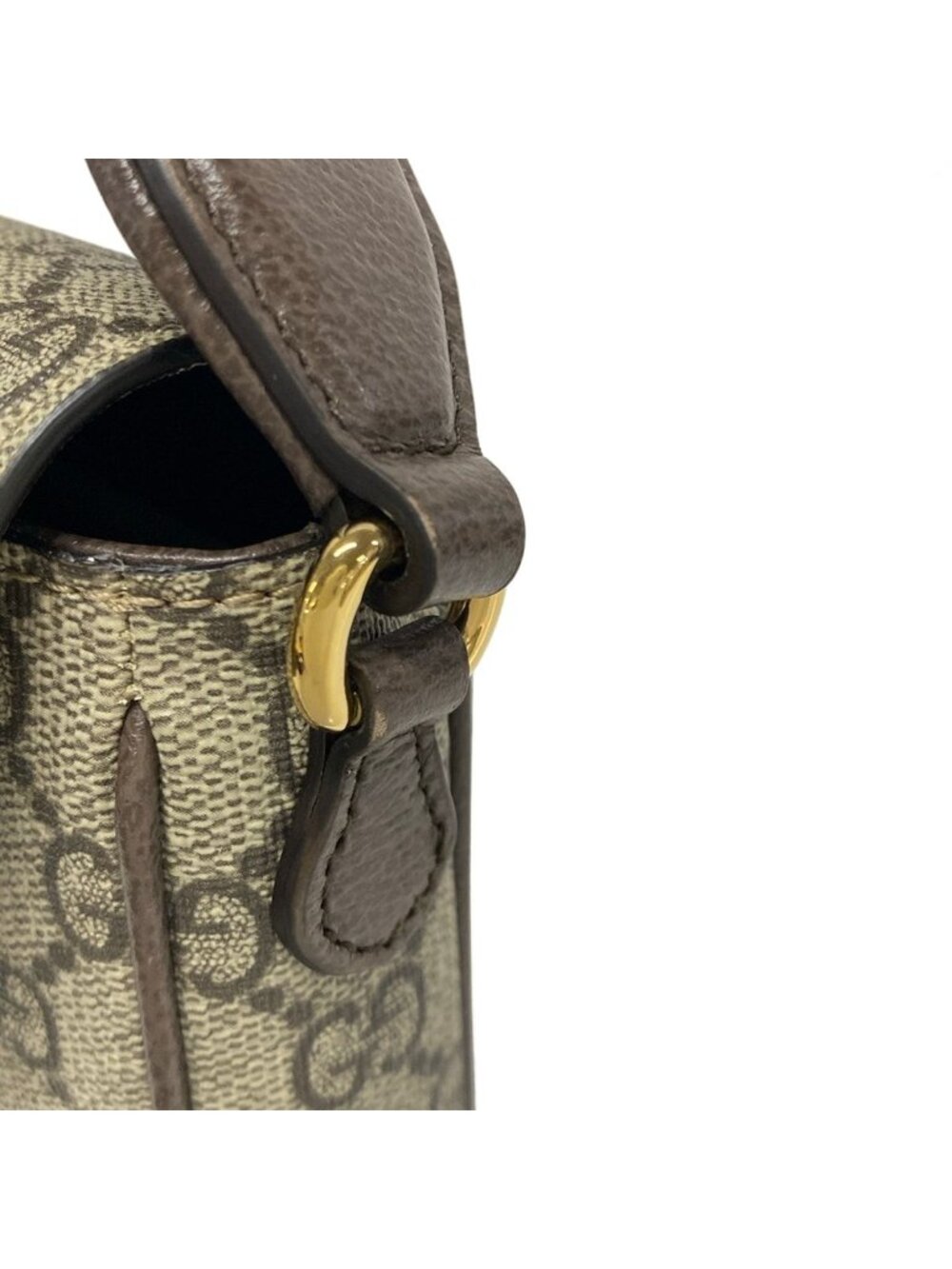 Gucci Shoulder Bag Ophidia Beige Dark Brown Multi Leather - Picture 13 of 15